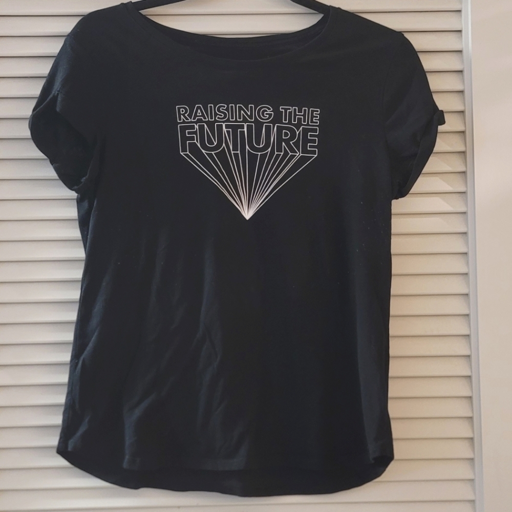 Old Navy - Black & White Graphic "Raising The Future" Short-Sleeve T-Shirt